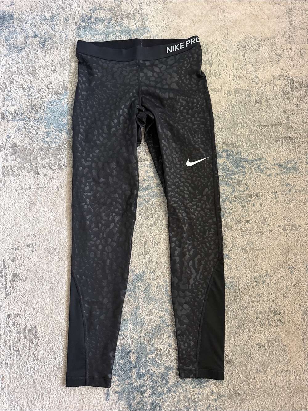 Nike Black Subtle Leopard Print Performance Leggings
